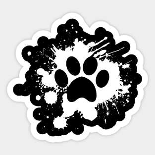 Paw Mark In a paint - Dog Lover Cat Lover Sticker